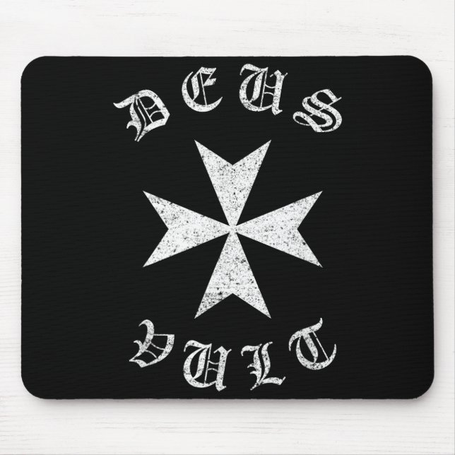 Knights Hostaller Maltese Catholic Christian Deus  Mouse Mat (Front)