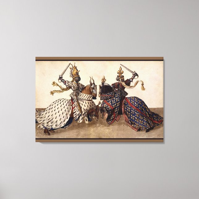 Knights jousting canvas print (Front)