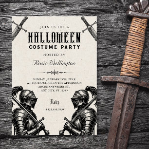 Knights mediaeval Halloween costume party Invitation