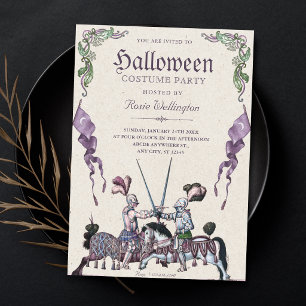 Knights mediaeval halloween party invitation