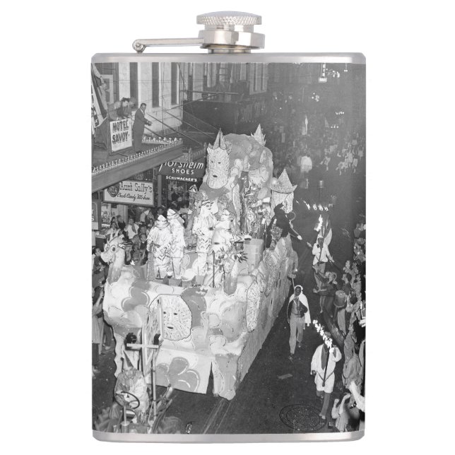 Knights of Babylon New Orleans Mardigras 1955  Hip Flask (Front)