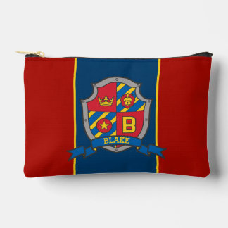 Knights shield Blake name meaning red blue  Accessory Pouch