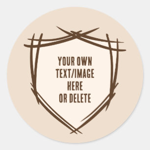 Knight's shield. Coat of arms. Safety badge. Classic Round Sticker