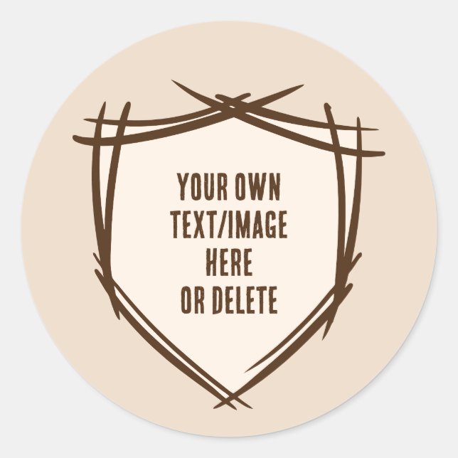 Knight's shield. Coat of arms. Safety badge. Classic Round Sticker (Front)