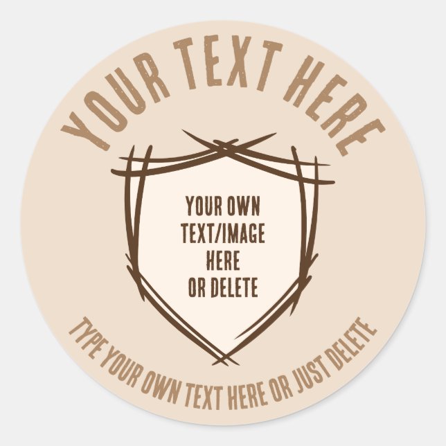 Knight's shield. Coat of arms. Safety badge. Classic Round Sticker (Front)