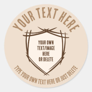 Knight's shield. Coat of arms. Safety badge. Classic Round Sticker