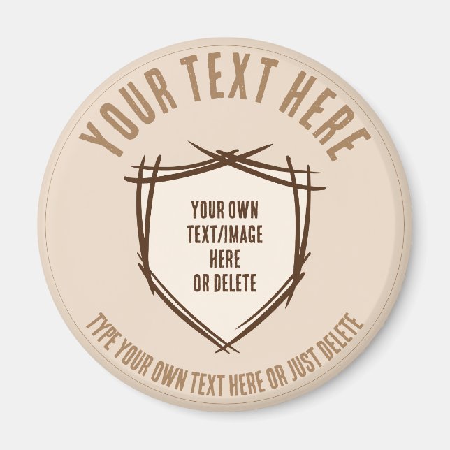 Knight's shield. Coat of arms. Safety badge. Magnet (Front)