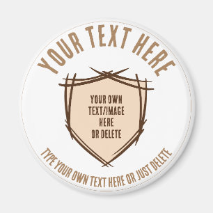 Knight's shield. Coat of arms. Safety badge. Magnet