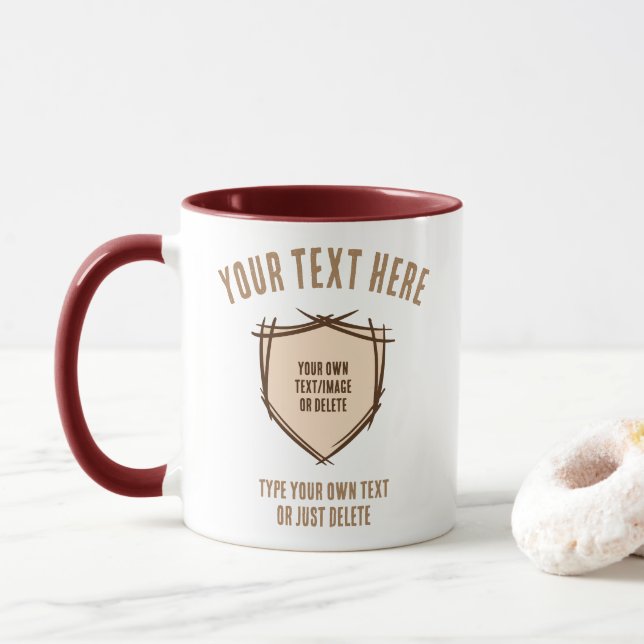 Knight's shield. Coat of arms. Safety badge. Mug (With Donut)