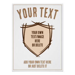 Knight's shield. Coat of arms. Safety badge. Poster