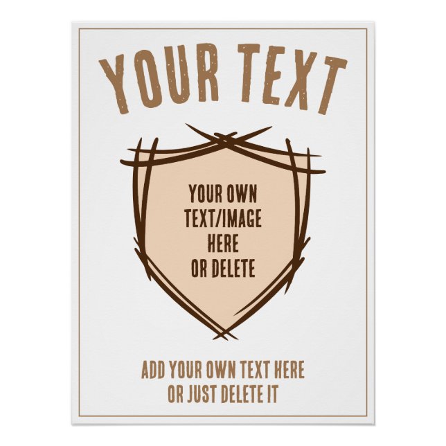 Knight's shield. Coat of arms. Safety badge. Poster (Front)