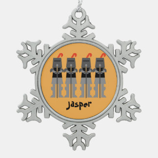 Knights Snowflake Pewter Christmas Ornament