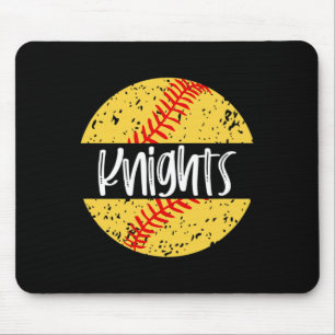Knights Softll Team Mascot School Spirit Game Day Mouse Mat
