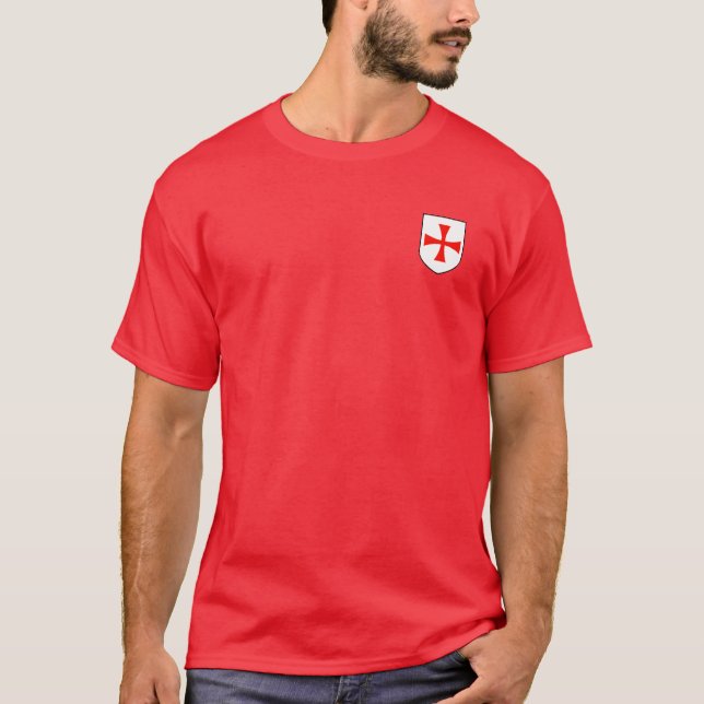 Knights Templar Black Outline Shield Shirt (Front)