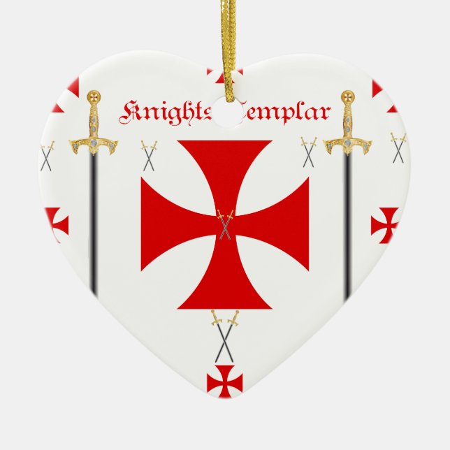 Knights Templar Ceramic Tree Decoration (Front)