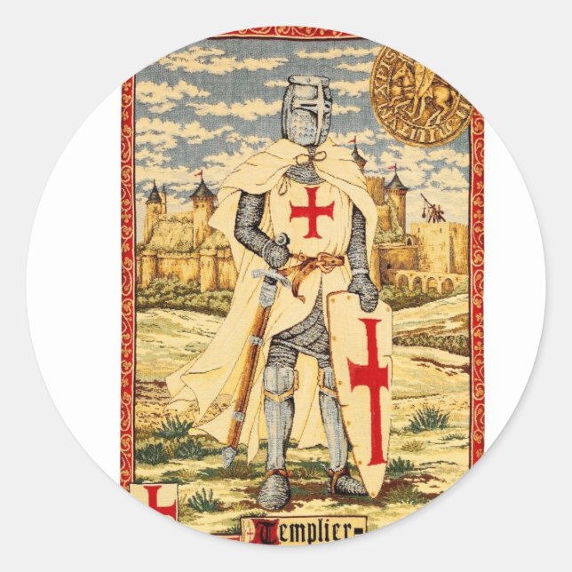 KNIGHTS TEMPLAR CLASSIC ROUND STICKER (Front)