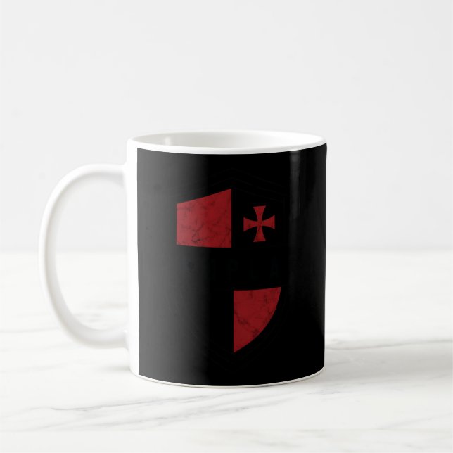 Knights Templar Cross And Shield Mediaeval Crusade Coffee Mug (Left)