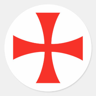Knights_Templar_Cross Classic Round Sticker