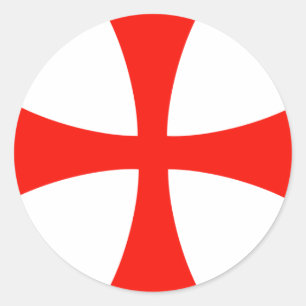Knights_Templar_Cross Classic Round Sticker