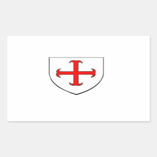 Knights Templar Crusade Shield Rectangular Sticker