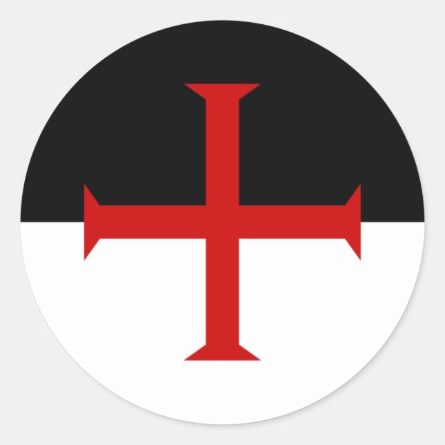 Knights Templar Flag Classic Round Sticker (Front)