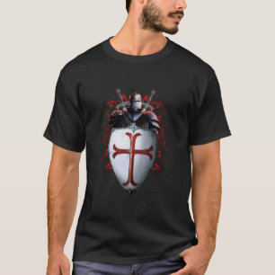 Knights Templar Flag Helmet Cross Sword Gift T-Shirt