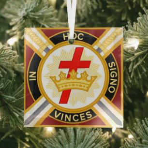 Knights Templar Glass Tree Decoration