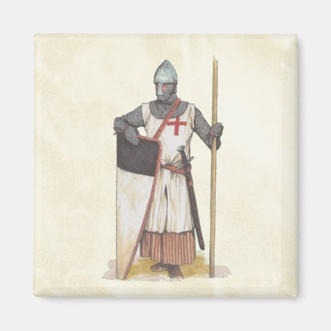 Knights Templar Mediaeval Warrior Magnet (Front)