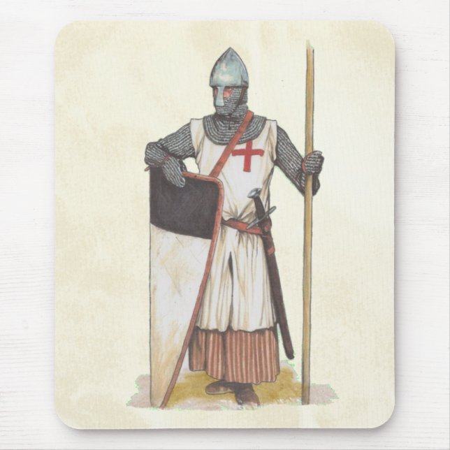 Knights Templar Mediaeval Warrior Mouse Mat (Front)