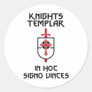 Knights Templar MOTTO Mediaeval History Insignia Classic Round Sticker
