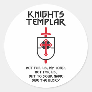 Knights Templar MOTTO Mediaeval History Insignia Classic Round Sticker