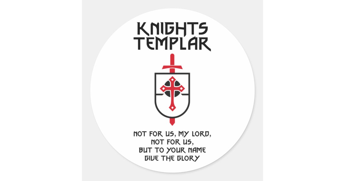 Knights Templar MOTTO Mediaeval History Insignia Classic Round Sticker