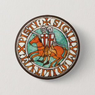 Knights Templar Seal 6 Cm Round Badge