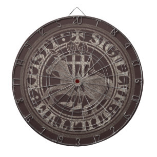Knights Templar Seal Two Knights Horse Medallion Dartboard