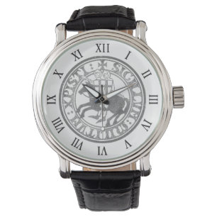 Knights Templar Seal Two Knights Horse Medallion Watch