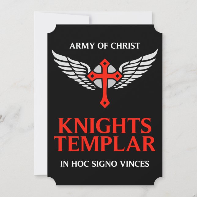 Knights Templar Unique Cross Mediaeval Insignia Ar Holiday Card (Front)