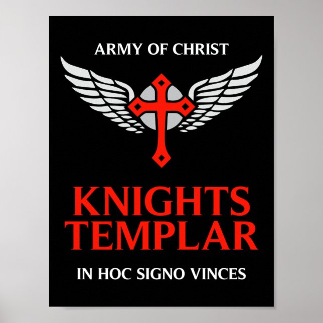 Knights Templar Unique Cross Mediaeval Insignia Ar Poster (Front)