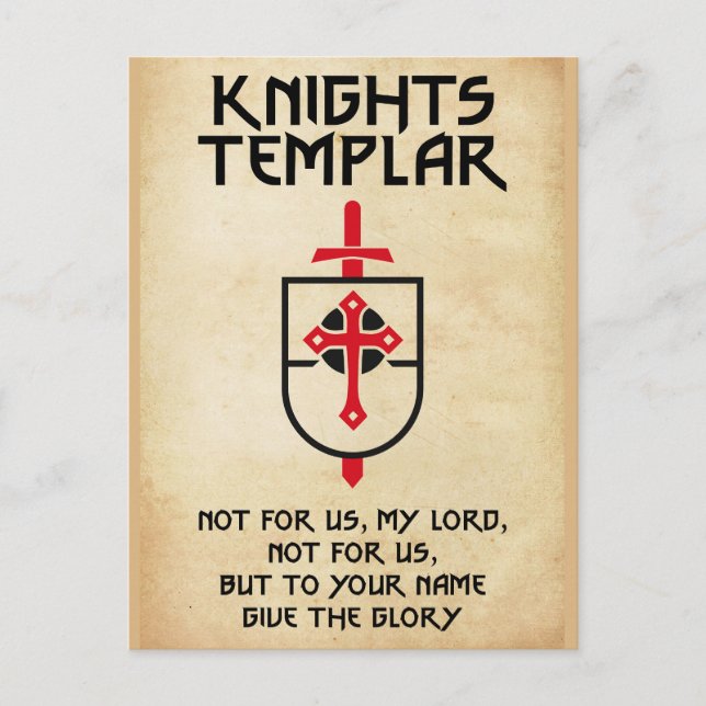 Knights Templar Vintage Cross Middle Ages Art Postcard (Front)