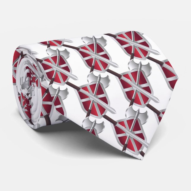 Knights Warriors Vikings Mascot  Football Necktie (Rolled)