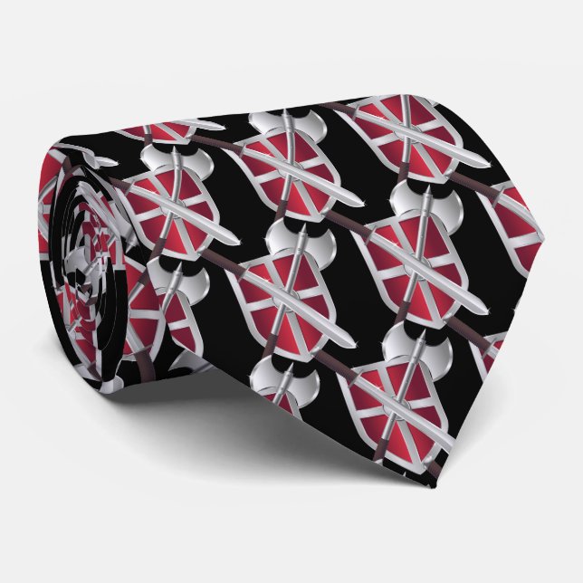 Knights Warriors Vikings Mascot  Football Necktie (Rolled)