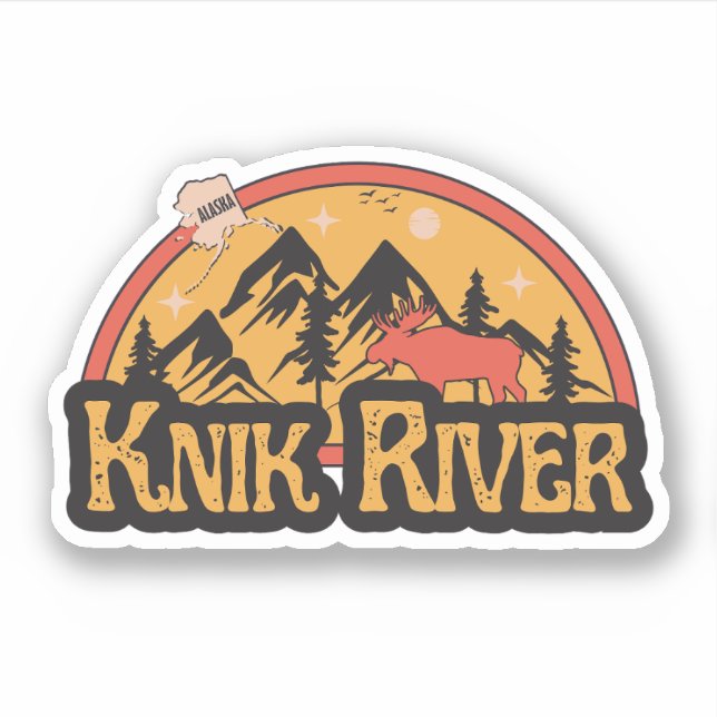 Knik River, Alaska Sticker (Front)