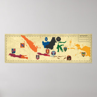 KNIL Territoriaal Troepen Commando Overzicht Poster