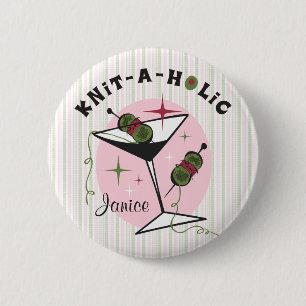 Knit-A-Holic 6 Cm Round Badge