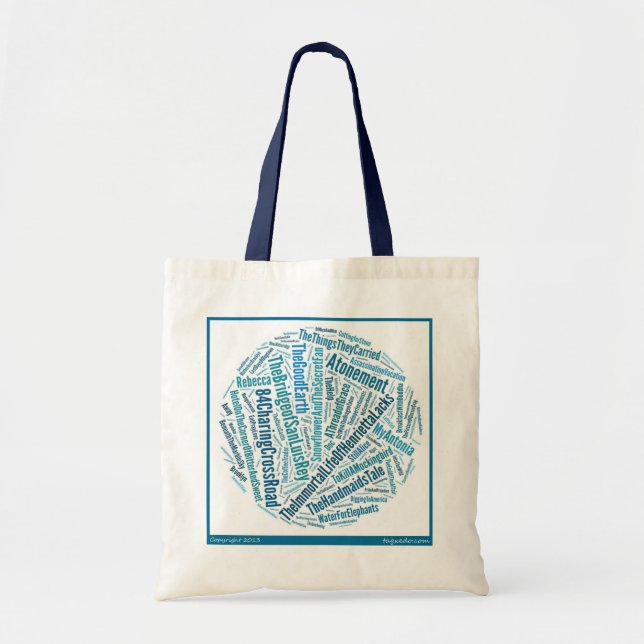 Knit Book yarn craft tote bookclub bag (Front)