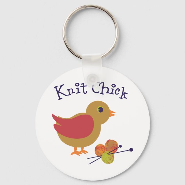 Knit Chick Key Ring (Front)