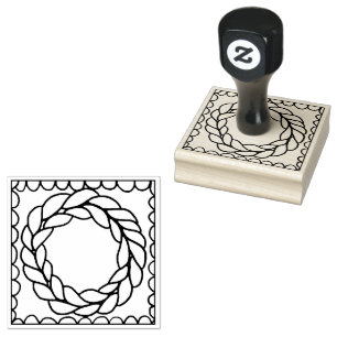 KNIT CIRCLE 2.5" Square Rubber Stamp