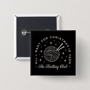 Knit club holidays yarn funny knitting teacher 15 cm square badge