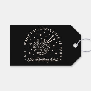 Knit club knitting holidays funny yarn gift tags