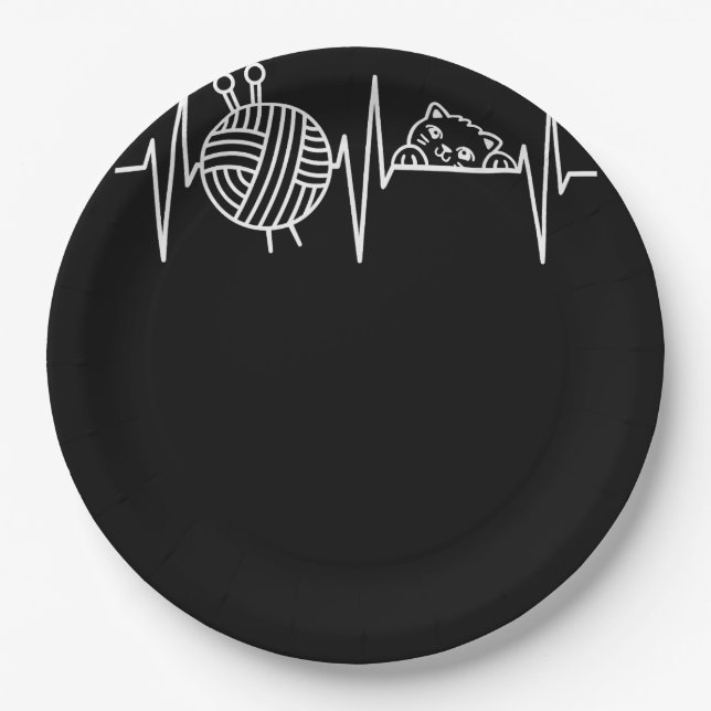 Knit Crochet Knitter Gift Crocheting Sheep Knittin Paper Plate (Front)