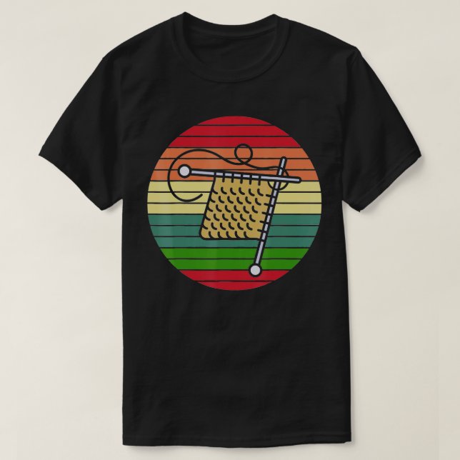 Knit Crocheter Knitter Crocheting Yarn Retro Knitt T-Shirt (Design Front)